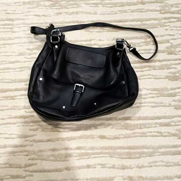 Black leather Balzane hobo cross body Longchamp bag. - Picture 1 of 6